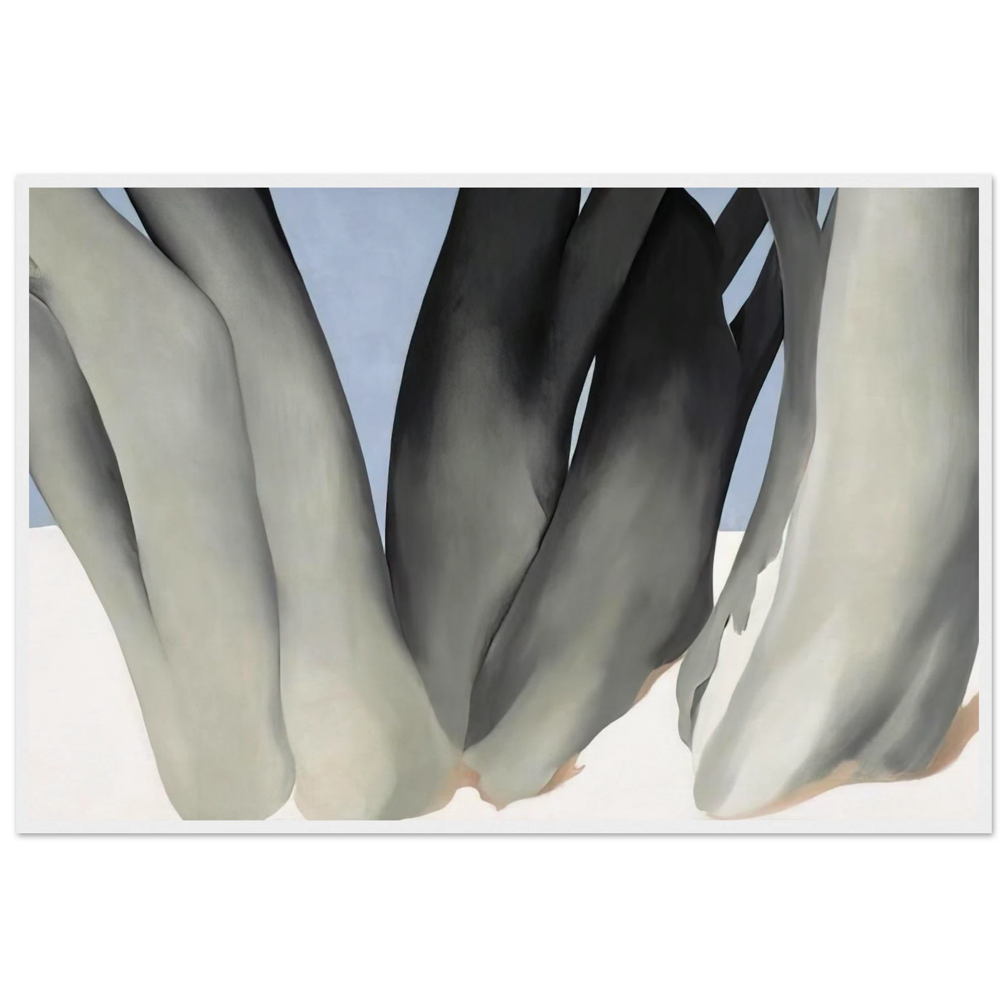 Bare Tree Trunks with Snow Framed Poster | Georgia O'Keeffe Framed Prints Wall Art | Georgia O Keeffe Prints