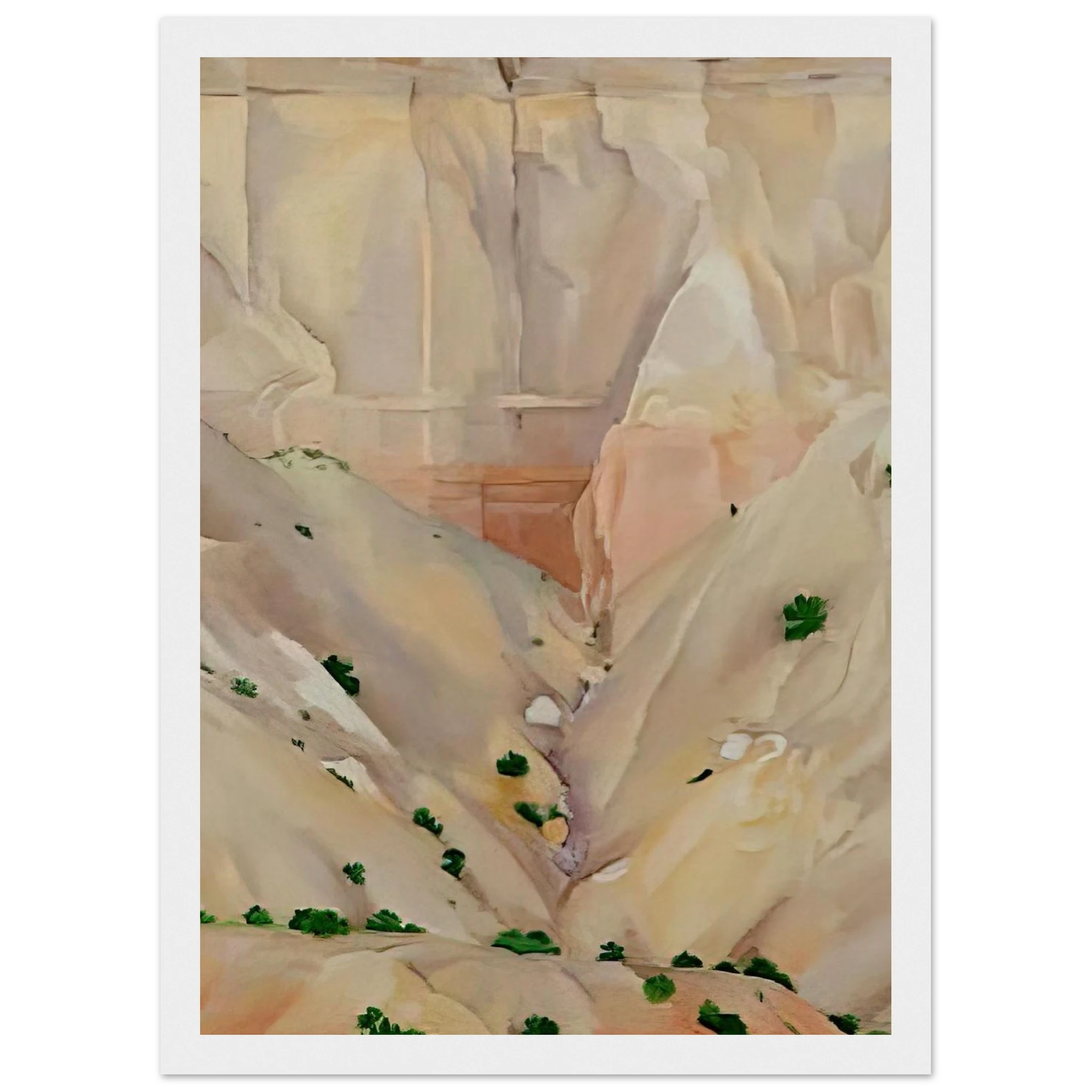 Cliffs Beyond Abiquiu, Dry Waterfall Framed Poster | Georgia O'Keeffe Framed Prints Wall Art | Georgia O Keeffe Prints