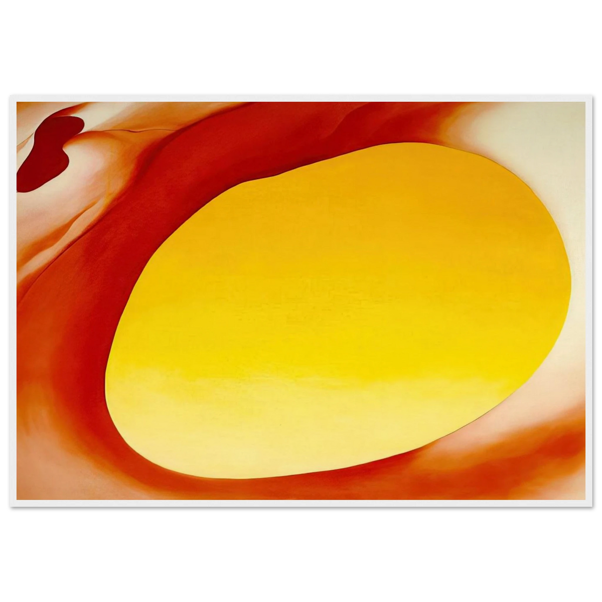 Pelvis Series - Red with Yellow Framed Poster | Georgia O'Keeffe Framed Prints Wall Art | Georgia O Keeffe Prints