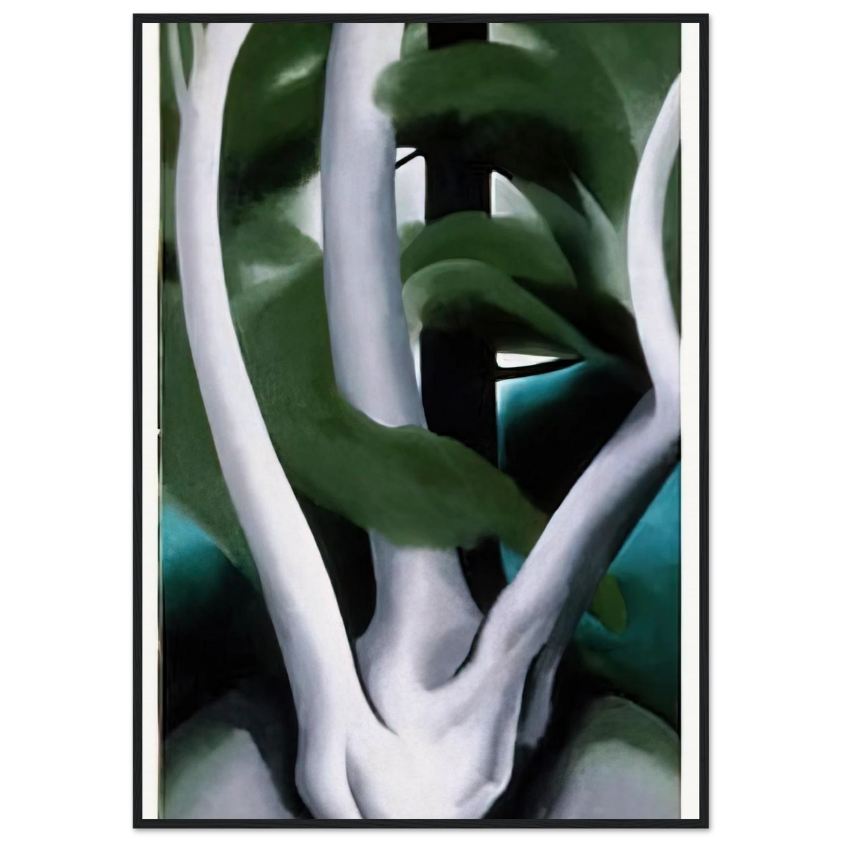 Birch and Pine Tree No. 1 Framed Poster | Georgia O'Keeffe Framed Prints Wall Art | Georgia O Keeffe Prints