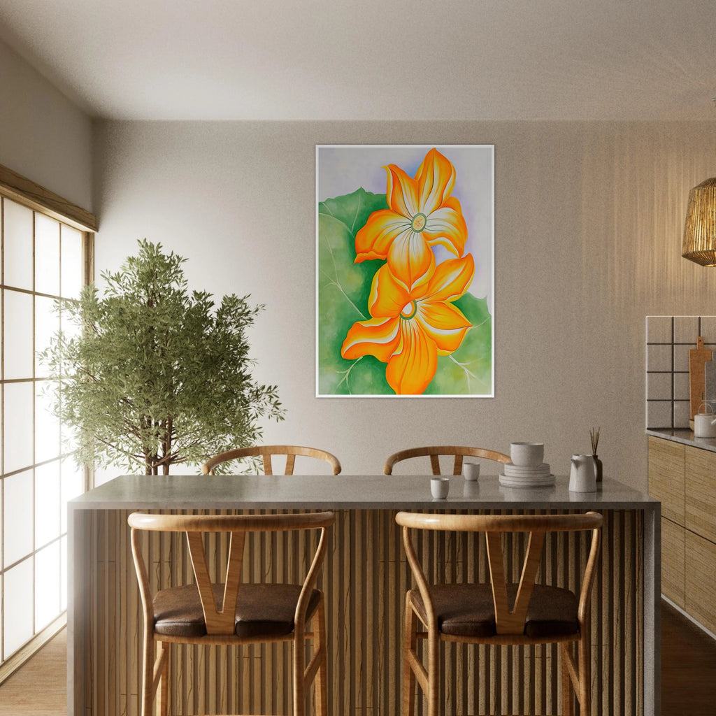 Squash Blossoms Framed Poster | Georgia O'Keeffe Framed Prints Wall Art | Georgia O Keeffe Prints