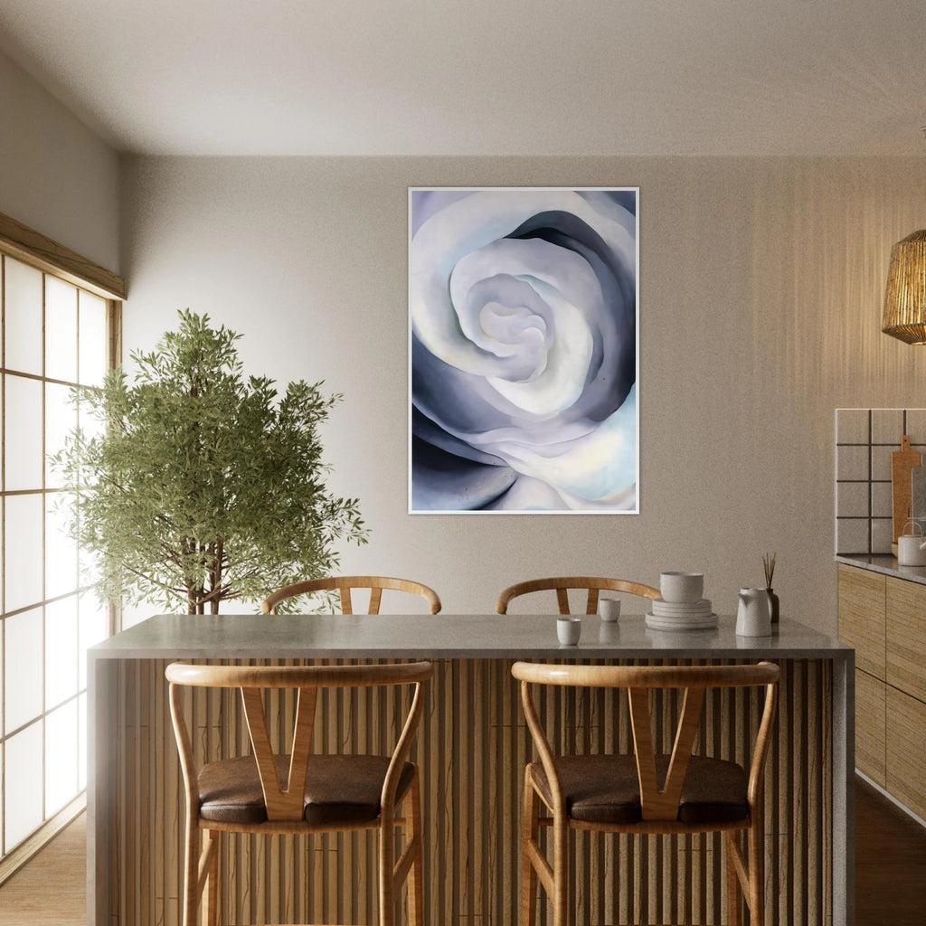 Abstraction White Rose Framed Poster | Georgia O'Keeffe Framed Prints Wall Art | Georgia O Keeffe Prints