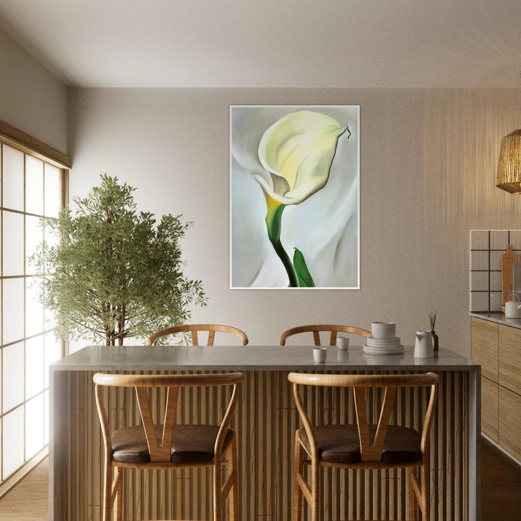 Calla Lily Turned Away Framed Poster | Georgia O'Keeffe Framed Prints Wall Art | Georgia O Keeffe Prints