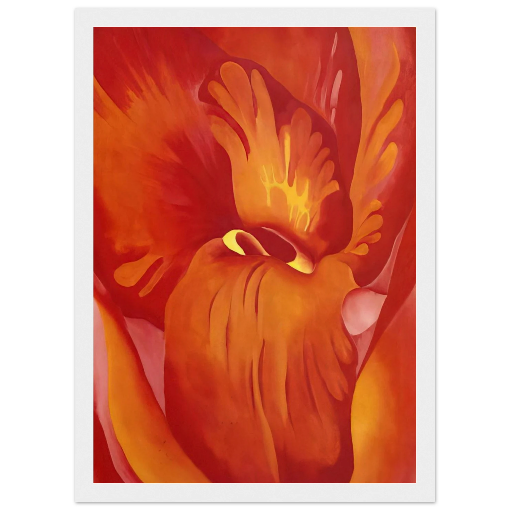 Canna Red and Orange Framed Poster | Georgia O'Keeffe Framed Prints Wall Art | Georgia O Keeffe Prints