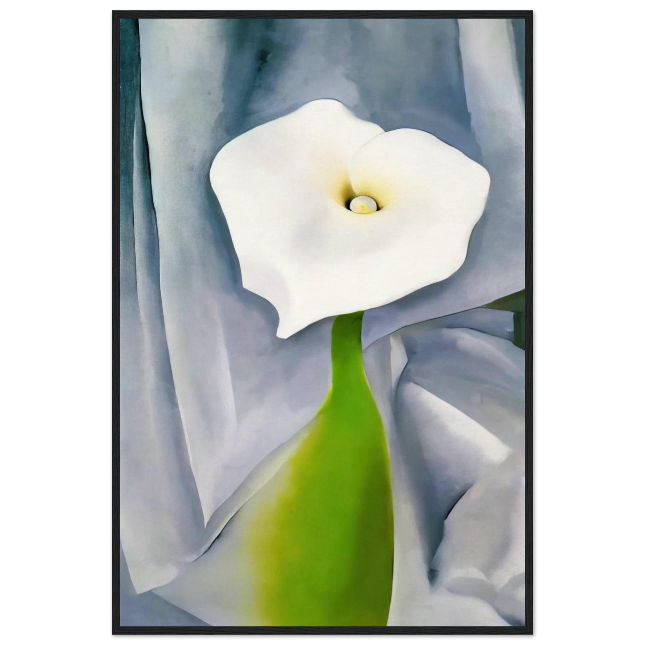 Calla Lily on Grey Framed Poster | Georgia O'Keeffe Framed Prints Wall Art | Georgia O Keeffe Prints
