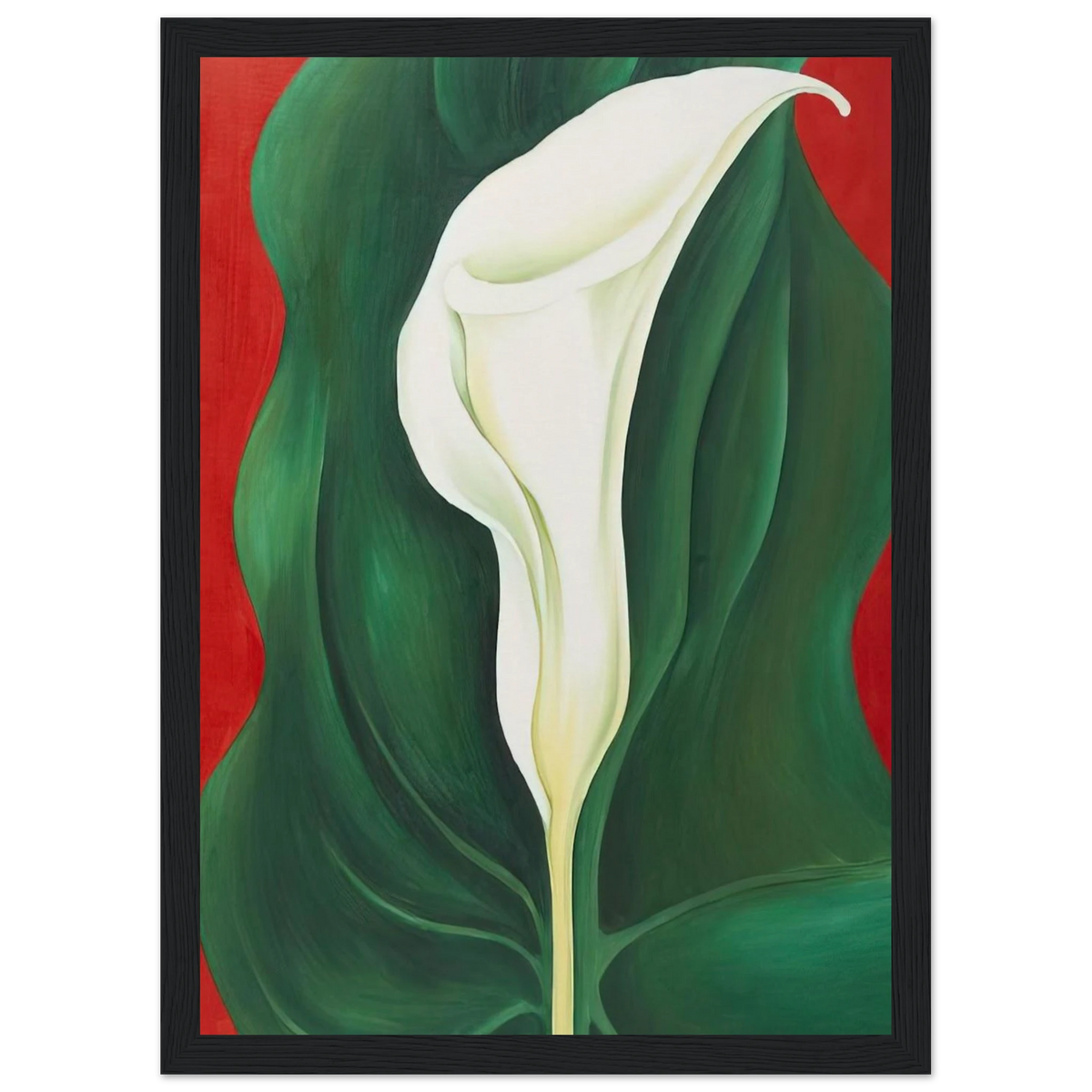 Single Calla Lily  Red  Framed Poster | Georgia O'Keeffe Framed Prints Wall Art | Georgia O Keeffe Prints