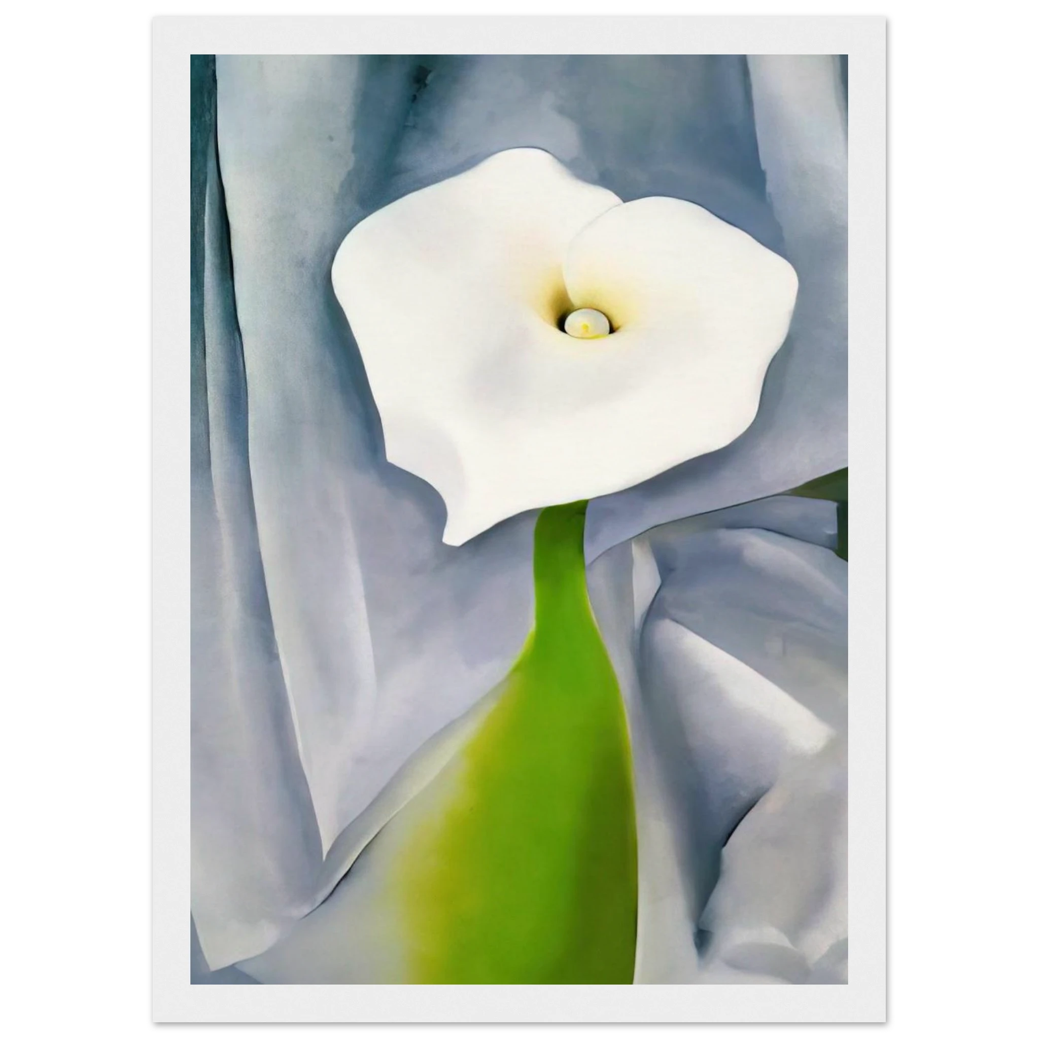 Calla Lily on Grey Framed Poster | Georgia O'Keeffe Framed Prints Wall Art | Georgia O Keeffe Prints