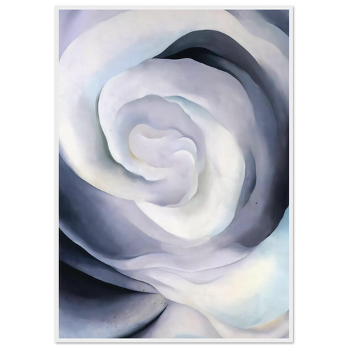 Abstraction White Rose Framed Poster | Georgia O'Keeffe Framed Prints Wall Art | Georgia O Keeffe Prints