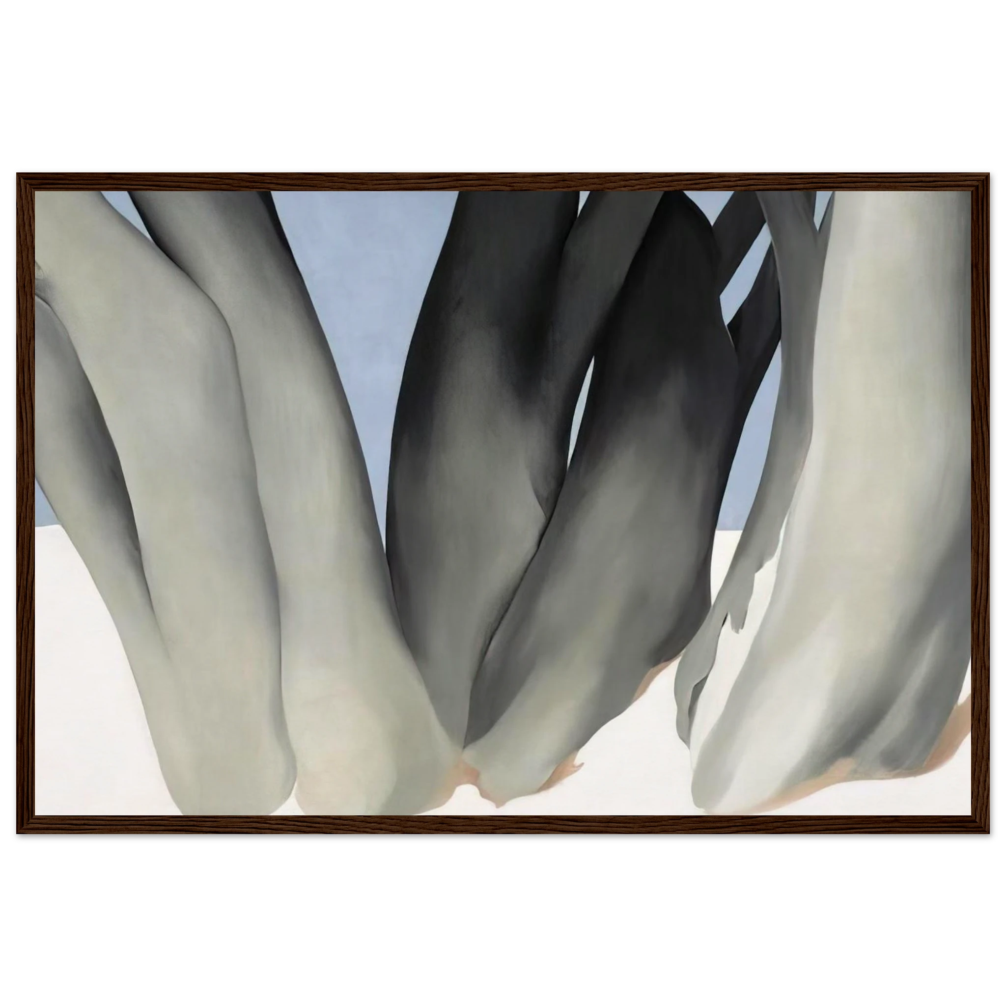 Bare Tree Trunks with Snow Framed Poster | Georgia O'Keeffe Framed Prints Wall Art | Georgia O Keeffe Prints
