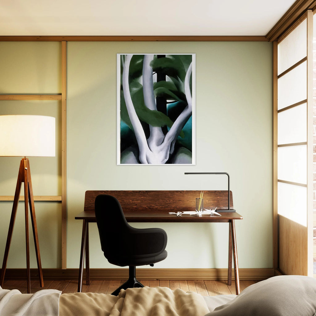 Birch and Pine Tree No. 1 Framed Poster | Georgia O'Keeffe Framed Prints Wall Art | Georgia O Keeffe Prints