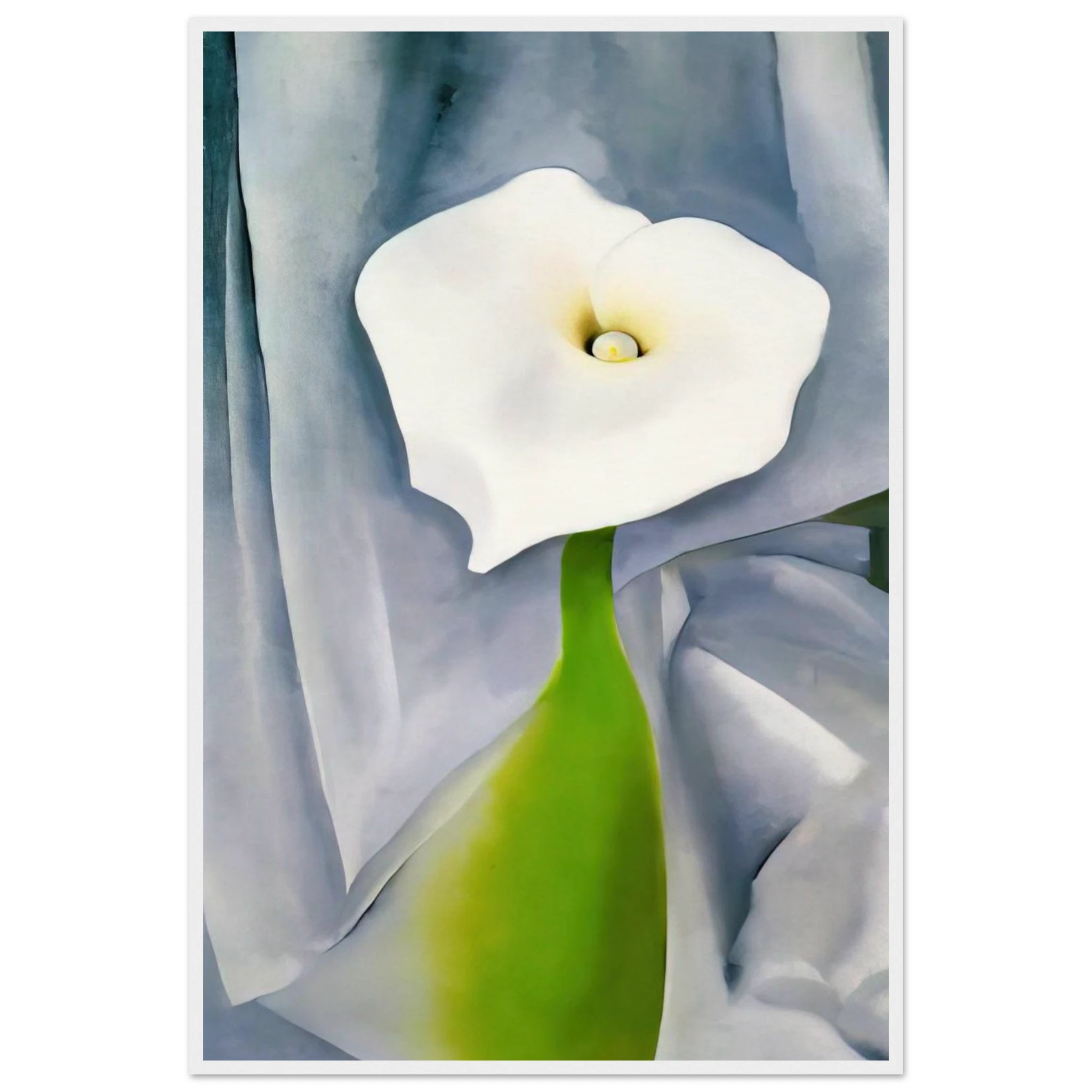 Calla Lily on Grey Framed Poster | Georgia O'Keeffe Framed Prints Wall Art | Georgia O Keeffe Prints