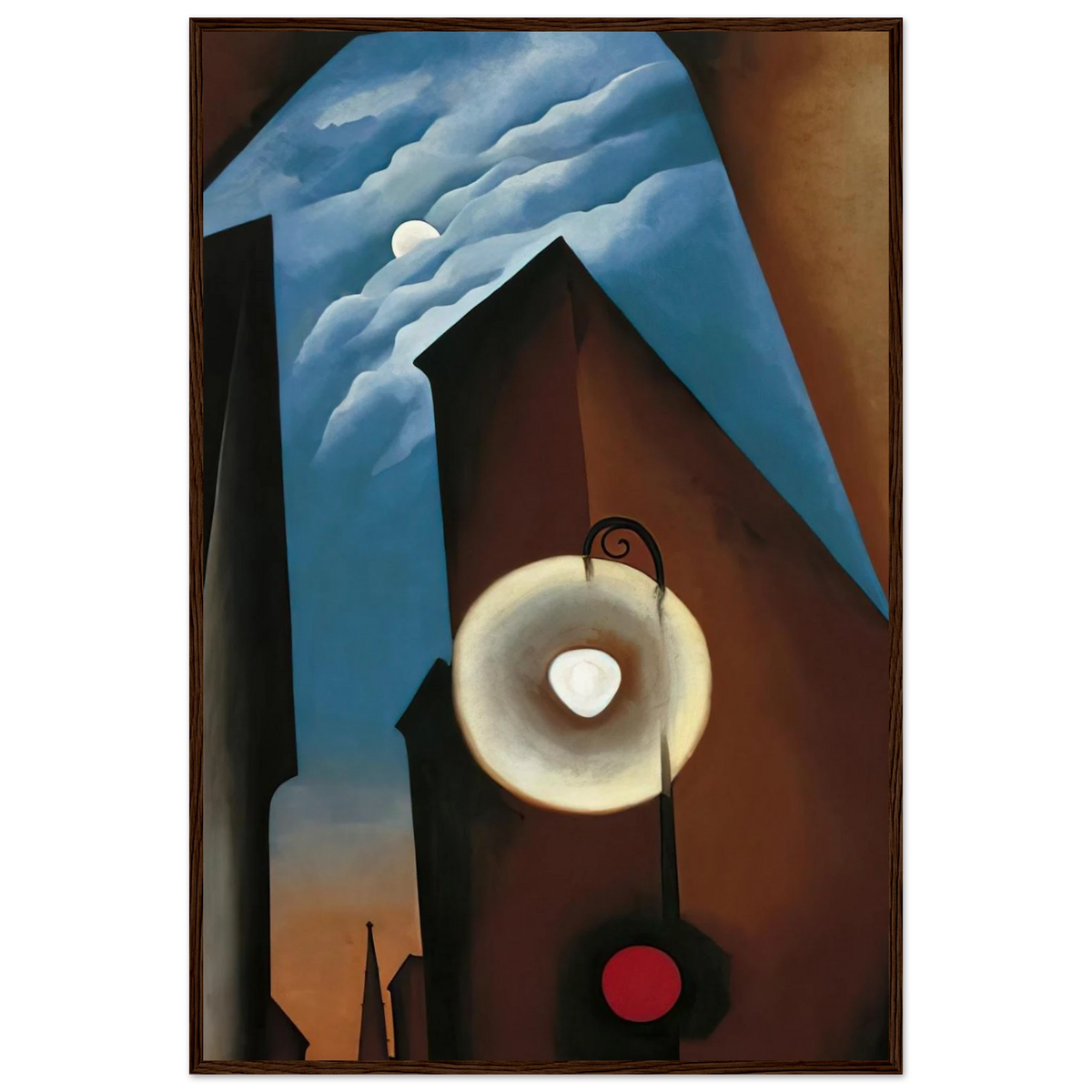 New York with Moon Framed Poster | Georgia O'Keeffe Framed Prints Wall Art | Georgia O Keeffe Prints