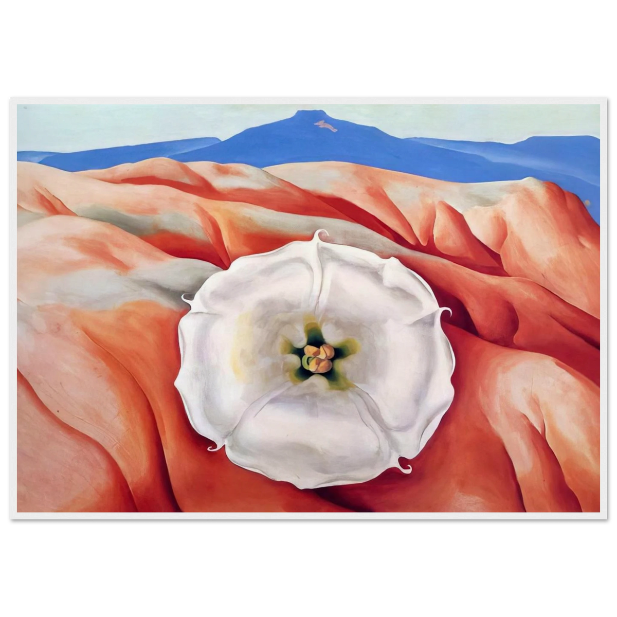 Red hills and white flower II Framed Poster | Georgia O'Keeffe Framed Prints Wall Art | Georgia O Keeffe Prints