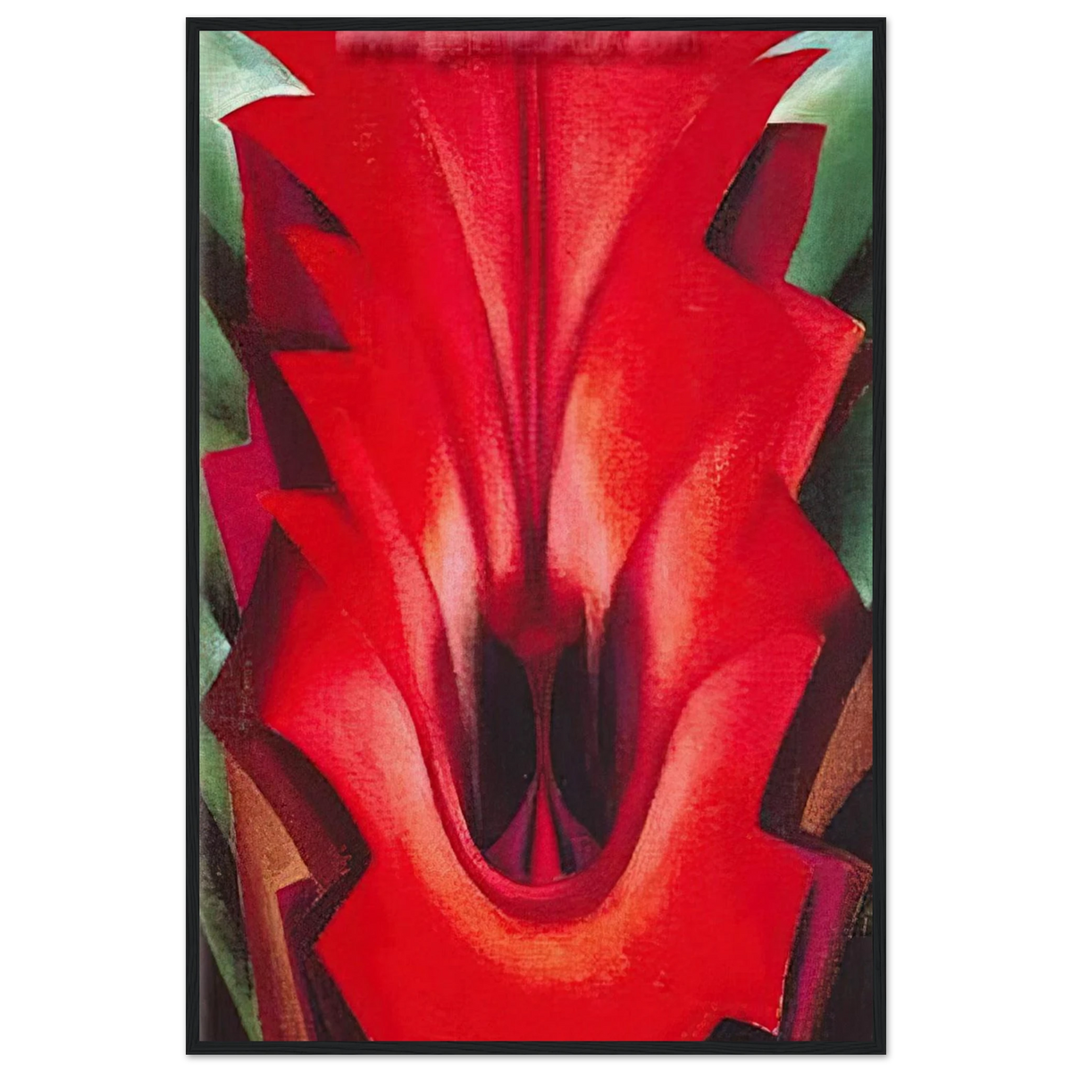 Inside Red Canna Framed Poster | Georgia O'Keeffe Framed Prints Wall Art | Georgia O Keeffe Prints