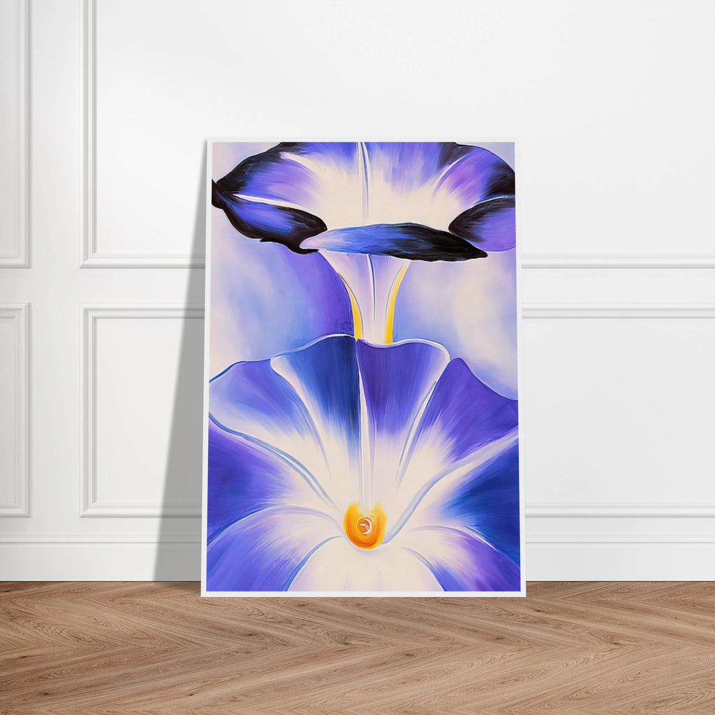 Blue Morning Glories Framed Poster | Georgia O'Keeffe Framed Prints Wall Art | Georgia O Keeffe Prints
