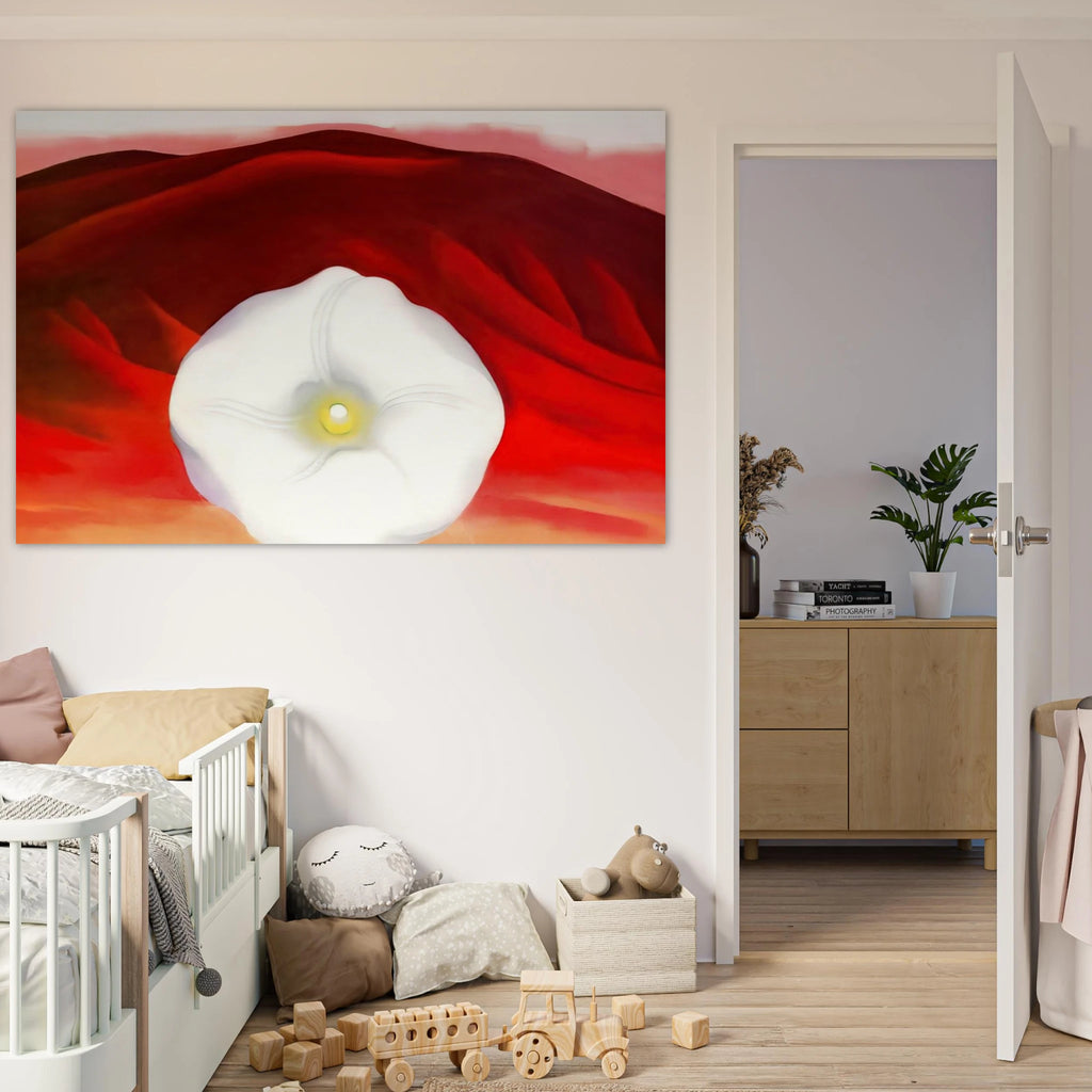 Red hills and white flower Poster | Georgia O'Keeffe Poster | Georgia O Keeffe Prints