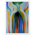 Gray line with black, blue, and yellow Framed Poster | Georgia O'Keeffe Framed Prints Wall Art | Georgia O Keeffe Prints
