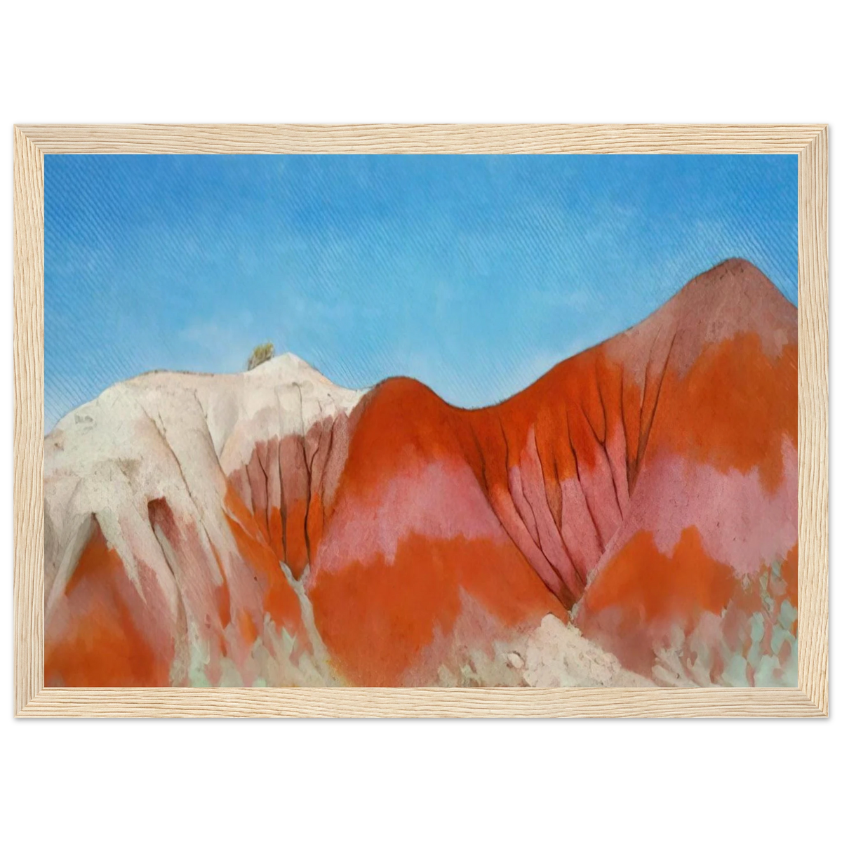 Series near abiquiu, New Mexico - Hills to the left Framed Poster | Georgia O'Keeffe Framed Prints Wall Art | Georgia O Keeffe Prints