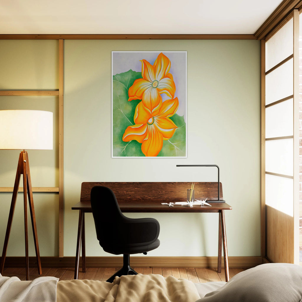Squash Blossoms Framed Poster | Georgia O'Keeffe Framed Prints Wall Art | Georgia O Keeffe Prints