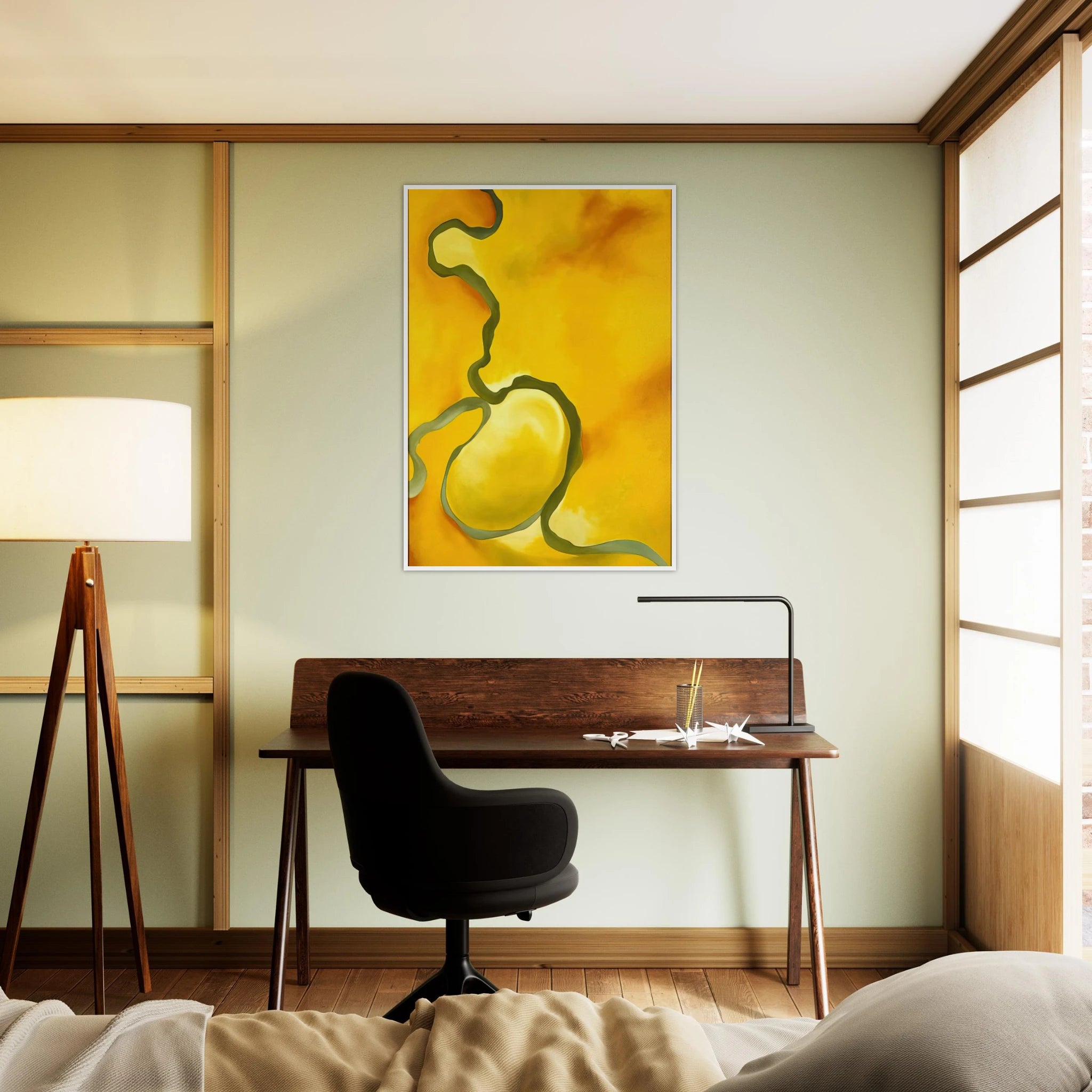 Green, Yellow and Orange Framed Poster | Georgia O'Keeffe Framed Prints Wall Art | Georgia O Keeffe Prints