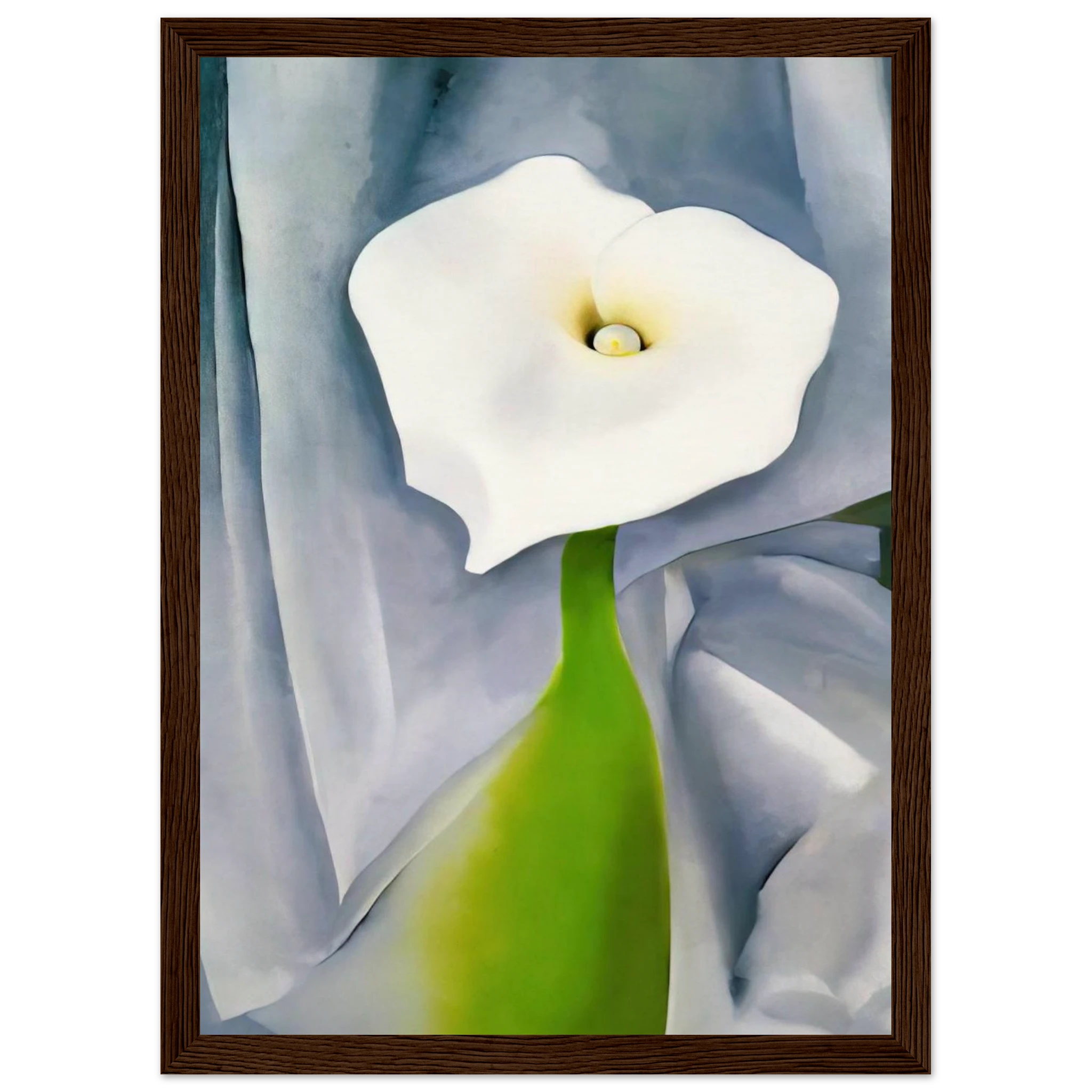 Calla Lily on Grey Framed Poster | Georgia O'Keeffe Framed Prints Wall Art | Georgia O Keeffe Prints