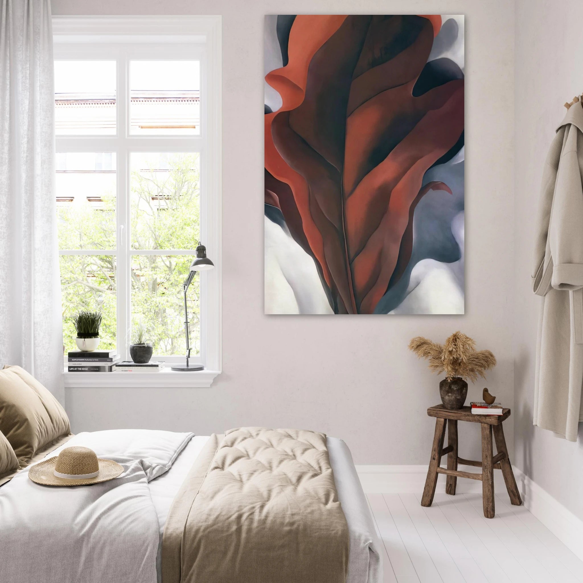 Large Dark Red Leaves on White Poster | Georgia O'Keeffe Poster | Georgia O Keeffe Prints