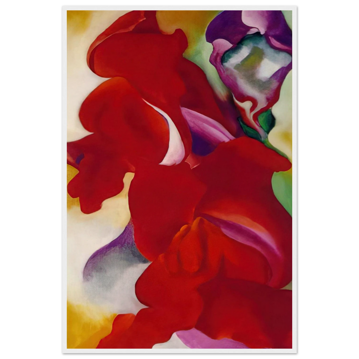 Red Snapdragons Framed Poster | Georgia O'Keeffe Framed Prints Wall Art | Georgia O Keeffe Prints