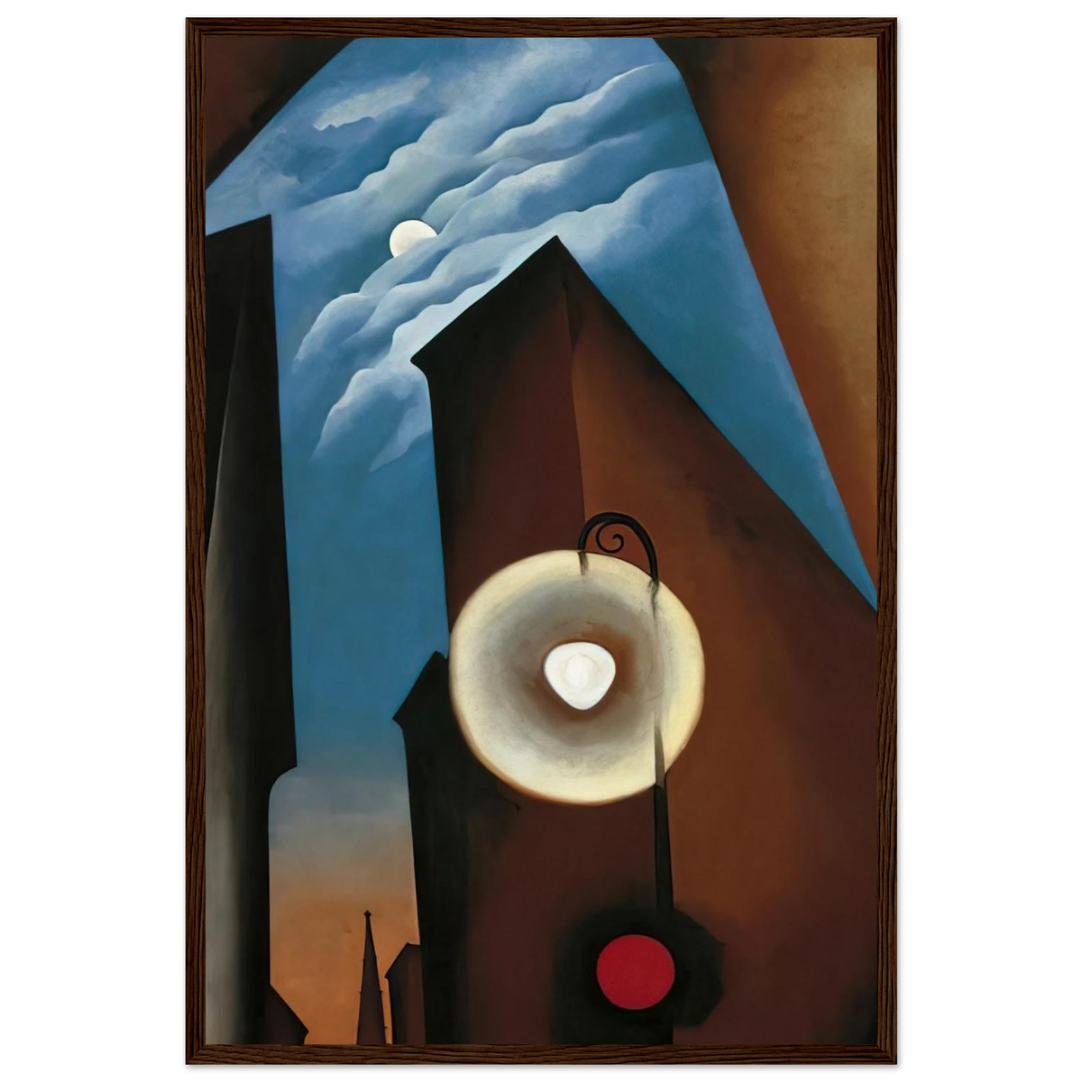 New York with Moon Framed Poster | Georgia O'Keeffe Framed Prints Wall Art | Georgia O Keeffe Prints