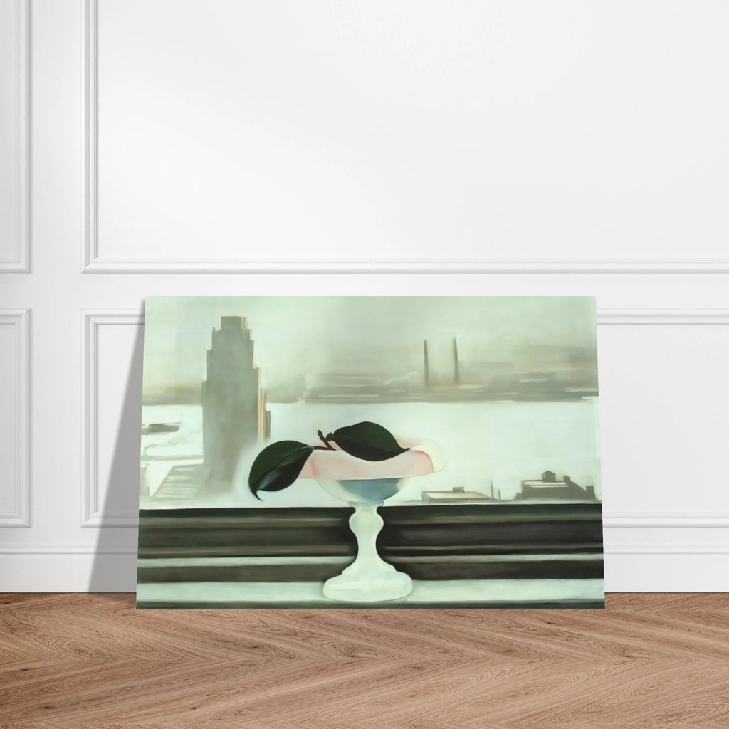 Pink Dish and Green Leaves Poster | Georgia O'Keeffe Poster | Georgia O Keeffe Prints