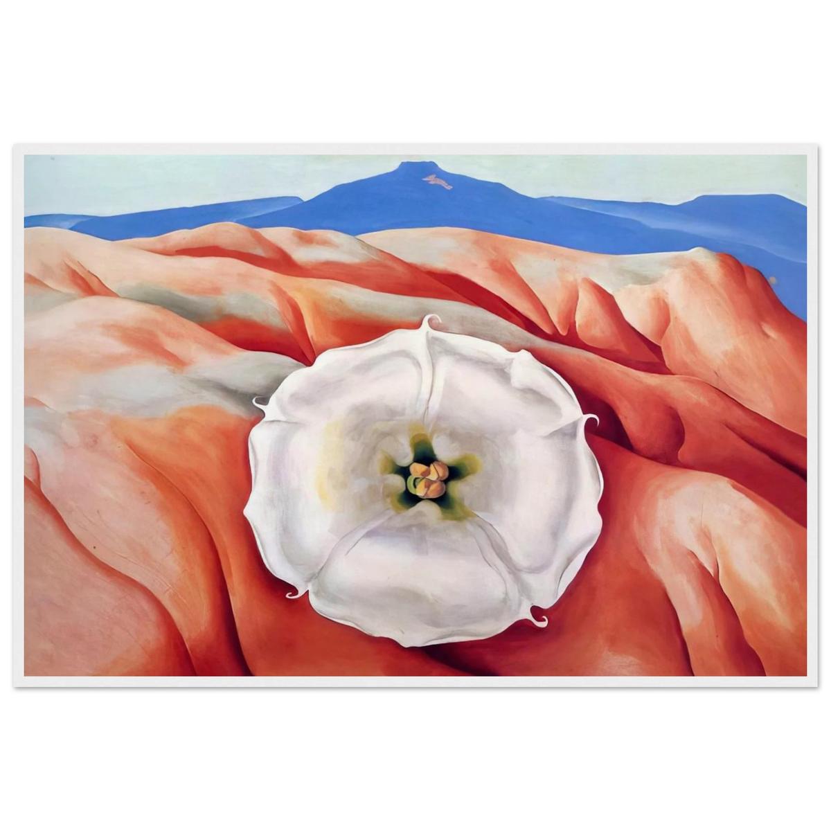 Red hills and white flower II Framed Poster | Georgia O'Keeffe Framed Prints Wall Art | Georgia O Keeffe Prints
