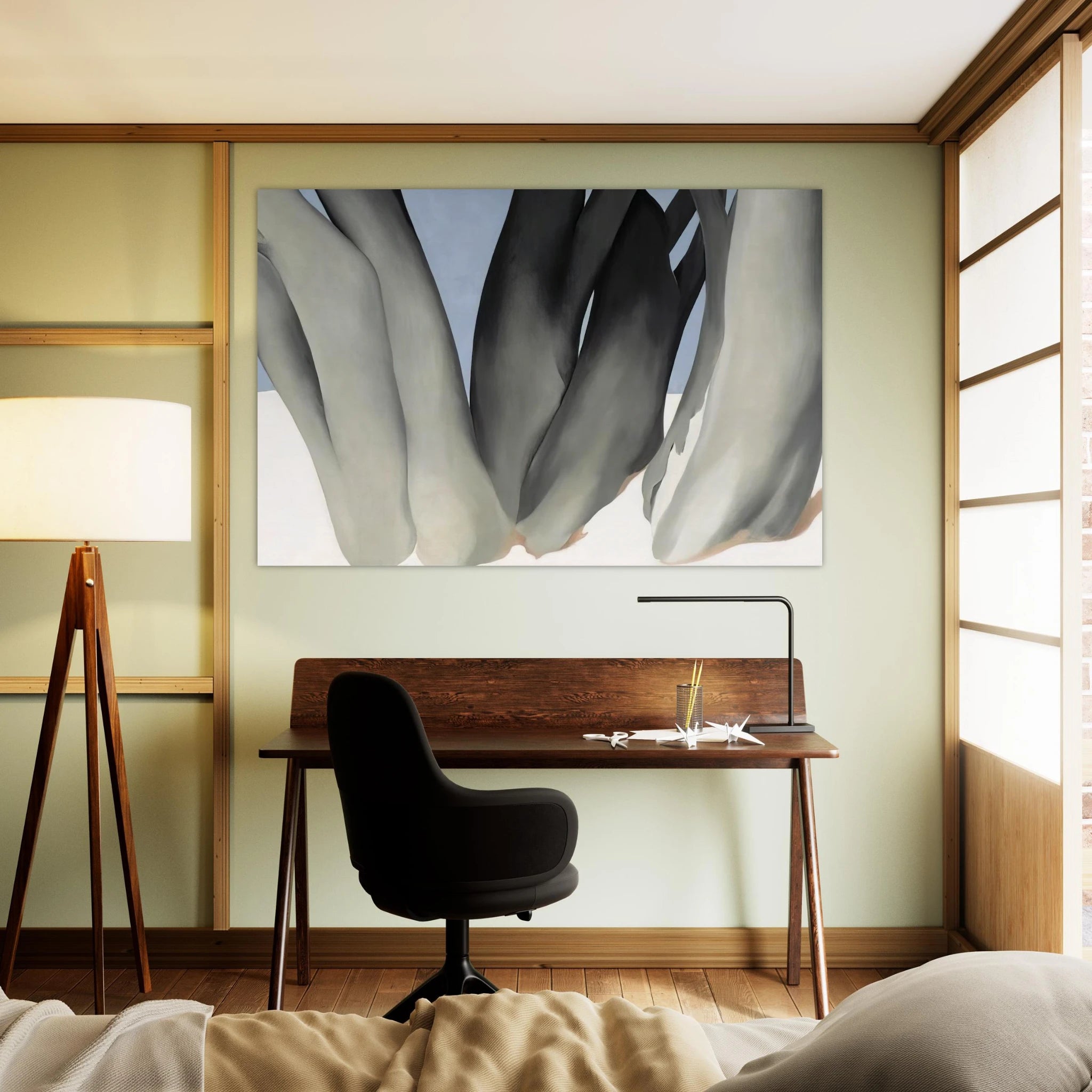 Bare Tree Trunks with Snow Poster | Georgia O'Keeffe Poster | Georgia O Keeffe Prints