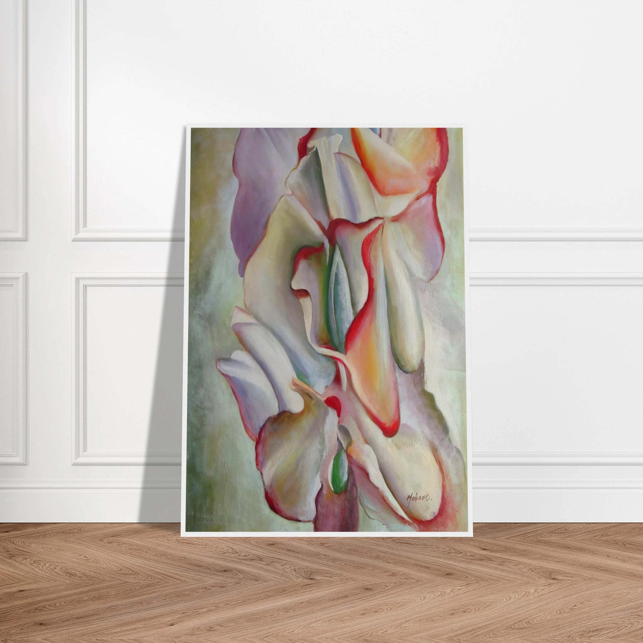 Pink Sweet Peas Framed Poster | Georgia O'Keeffe Framed Prints Wall Art | Georgia O Keeffe Prints