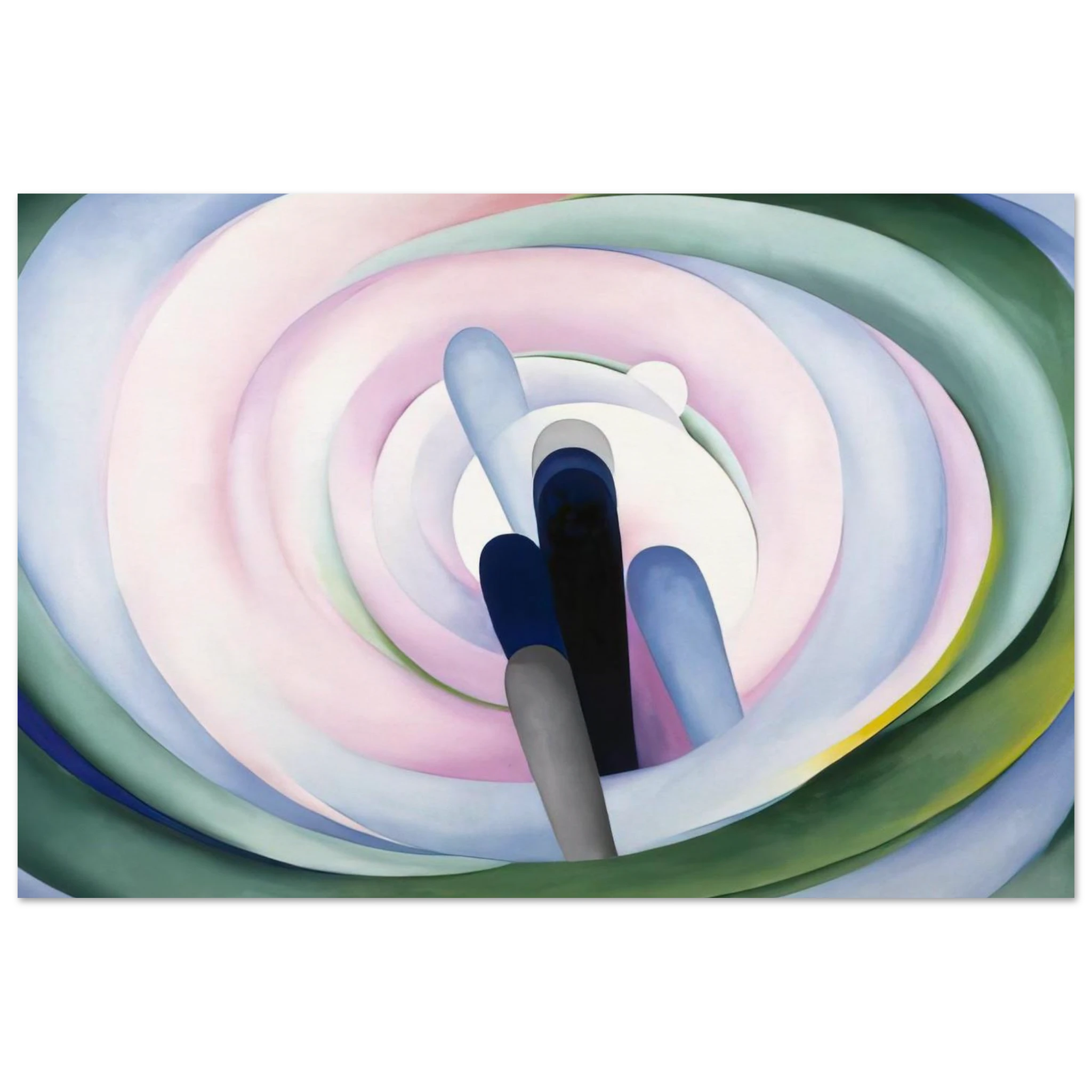Grey Blue and Black, Pink Circle Poster | Georgia O'Keeffe Poster | Georgia O Keeffe Prints