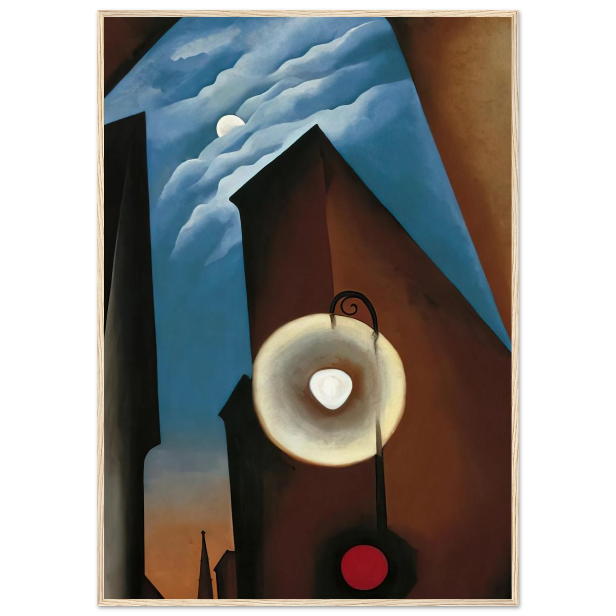 New York with Moon Framed Poster | Georgia O'Keeffe Framed Prints Wall Art | Georgia O Keeffe Prints