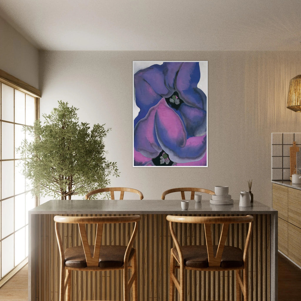 Purple Petunias Framed Poster | Georgia O'Keeffe Framed Prints Wall Art | Georgia O Keeffe Prints