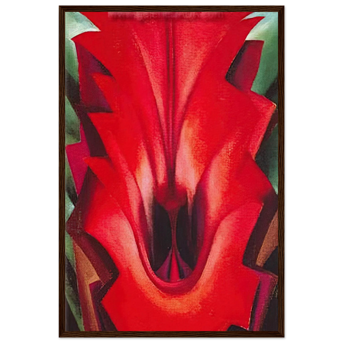 Inside Red Canna Framed Poster | Georgia O'Keeffe Framed Prints Wall Art | Georgia O Keeffe Prints