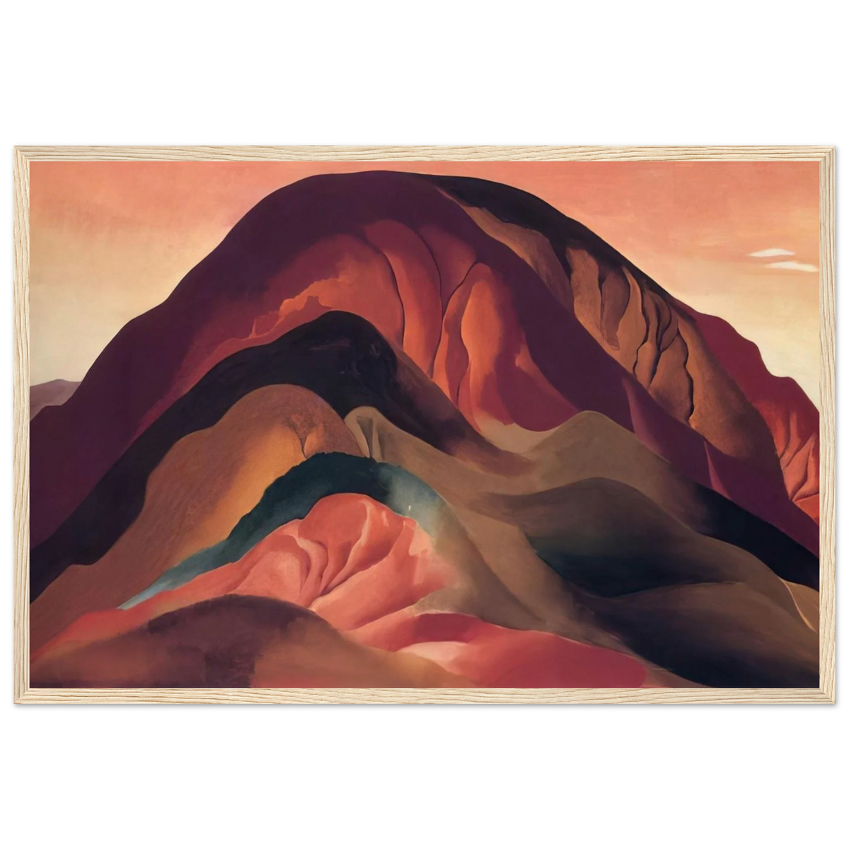 Rust Red Hills Framed Poster | Georgia O'Keeffe Framed Prints Wall Art | Georgia O Keeffe Prints