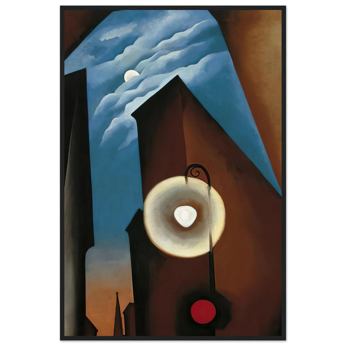 New York with Moon Framed Poster | Georgia O'Keeffe Framed Prints Wall Art | Georgia O Keeffe Prints