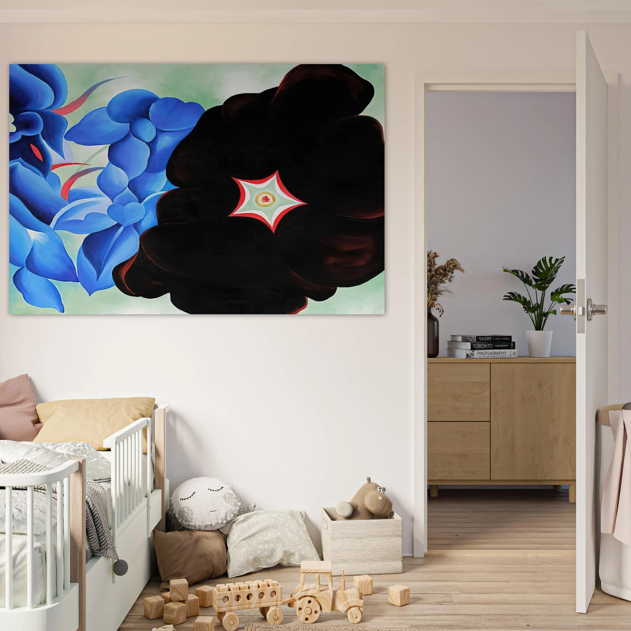 Black Hollyhock - Blue Larkspur Poster | Georgia O'Keeffe Poster | Georgia O Keeffe Prints