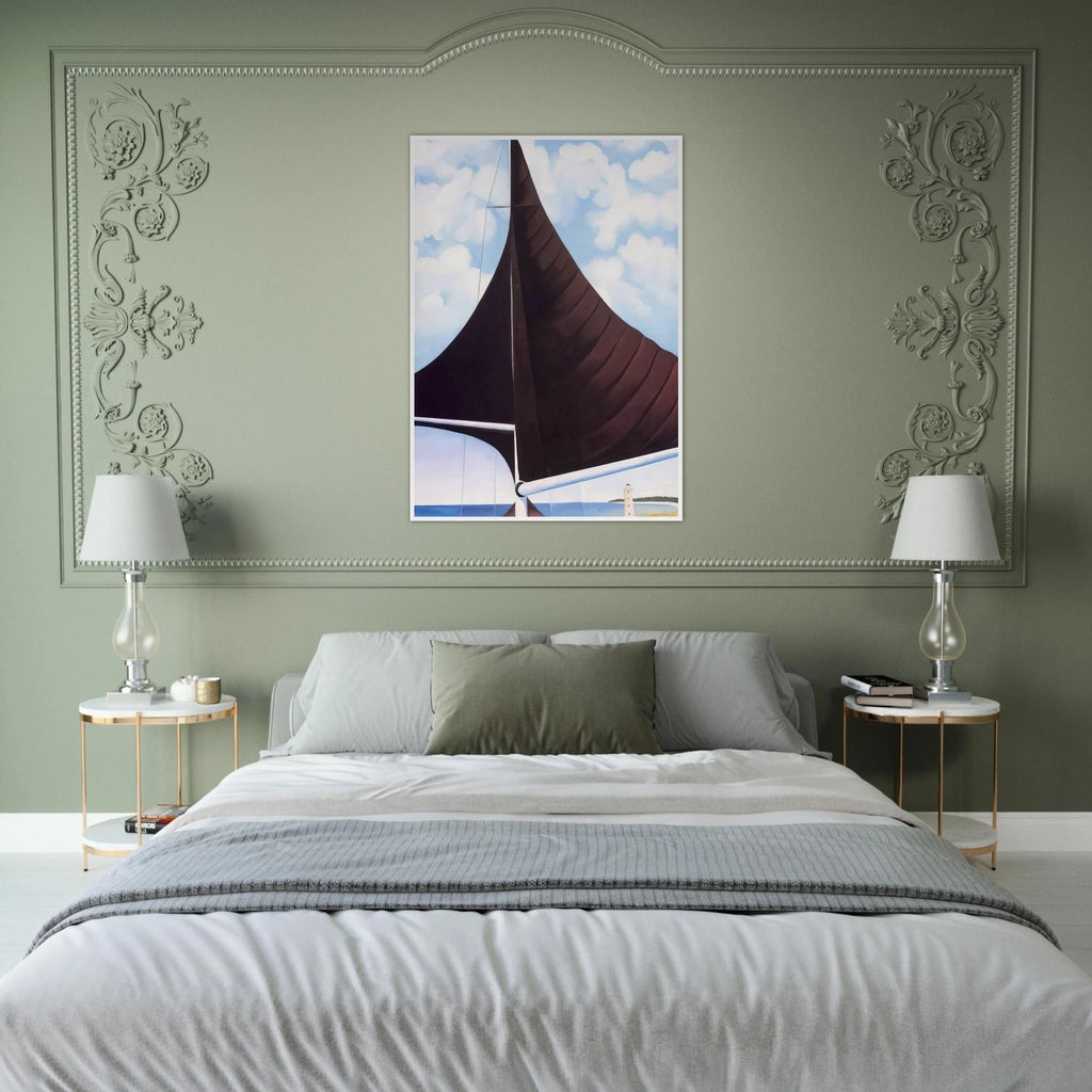 Brown Sail, Wing on Wing, Nassau Framed Poster | Georgia O'Keeffe Framed Prints Wall Art | Georgia O Keeffe Prints
