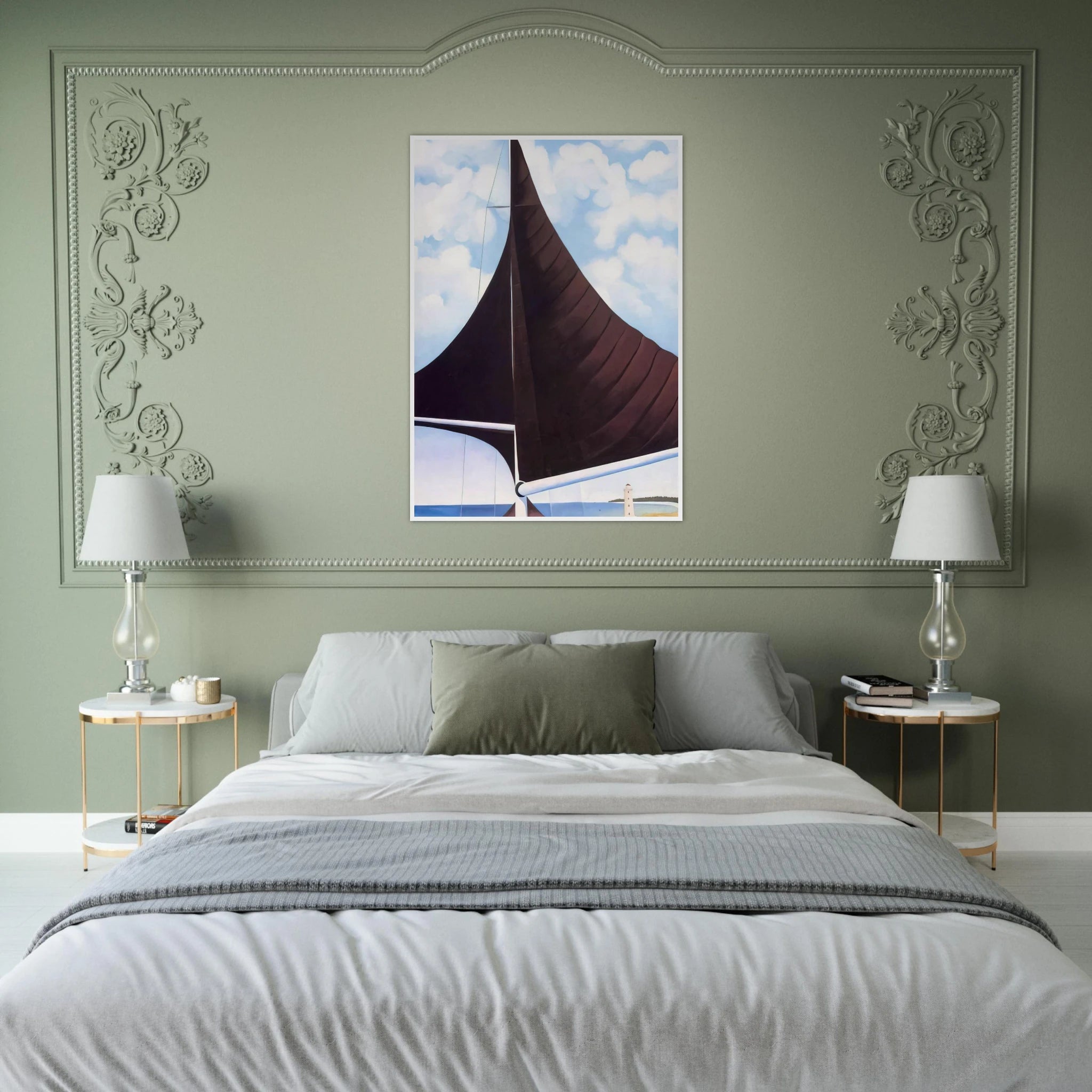 Brown Sail, Wing on Wing, Nassau Framed Poster | Georgia O'Keeffe Framed Prints Wall Art | Georgia O Keeffe Prints