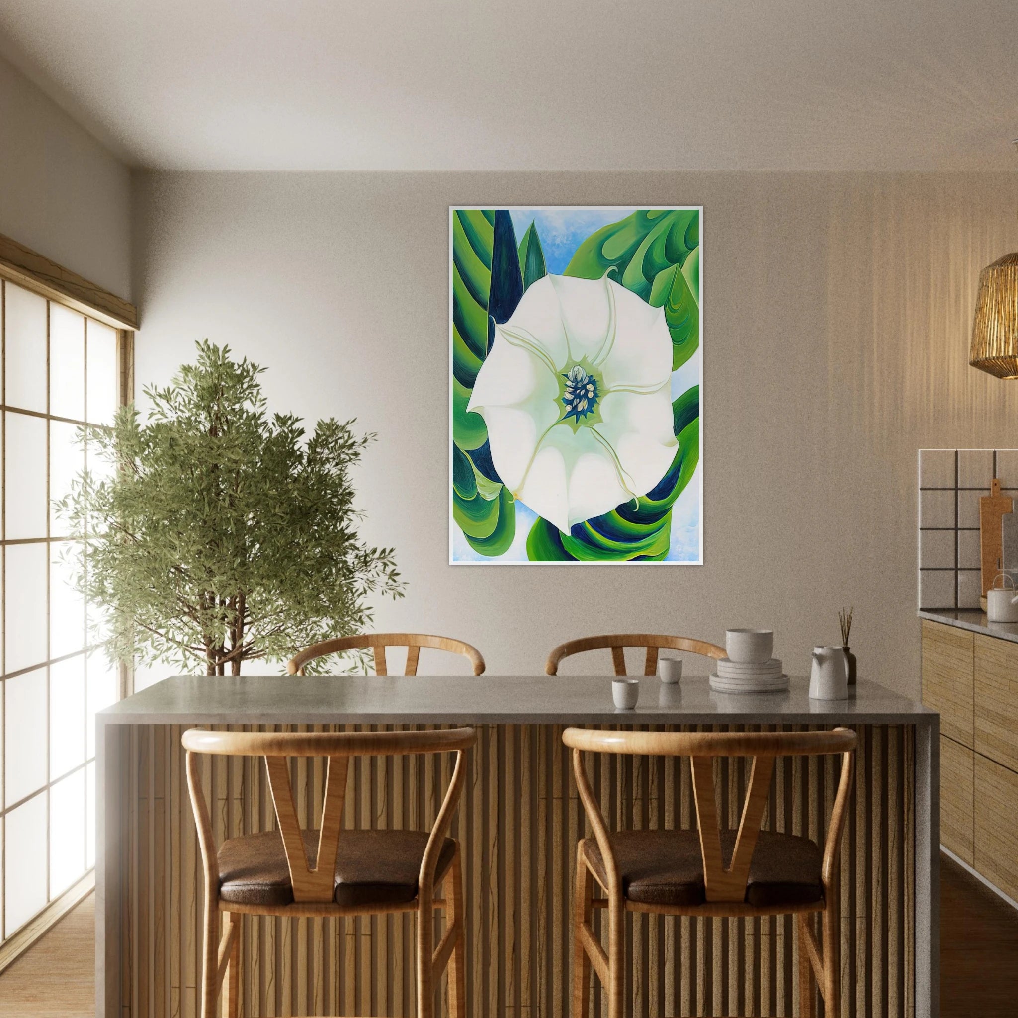 Jimson Weed Framed Poster | Georgia O'Keeffe Framed Prints Wall Art | Georgia O Keeffe Prints