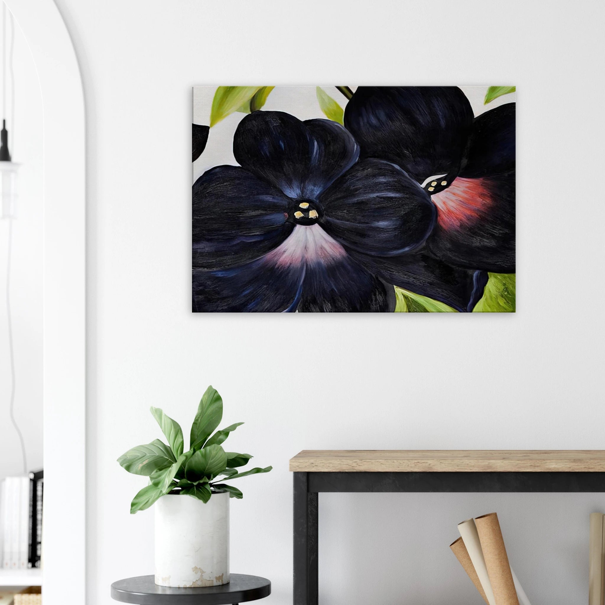 Black and Purple Petunias Canvas | Georgia O'Keeffe Canvas | Georgia O Keeffe Prints
