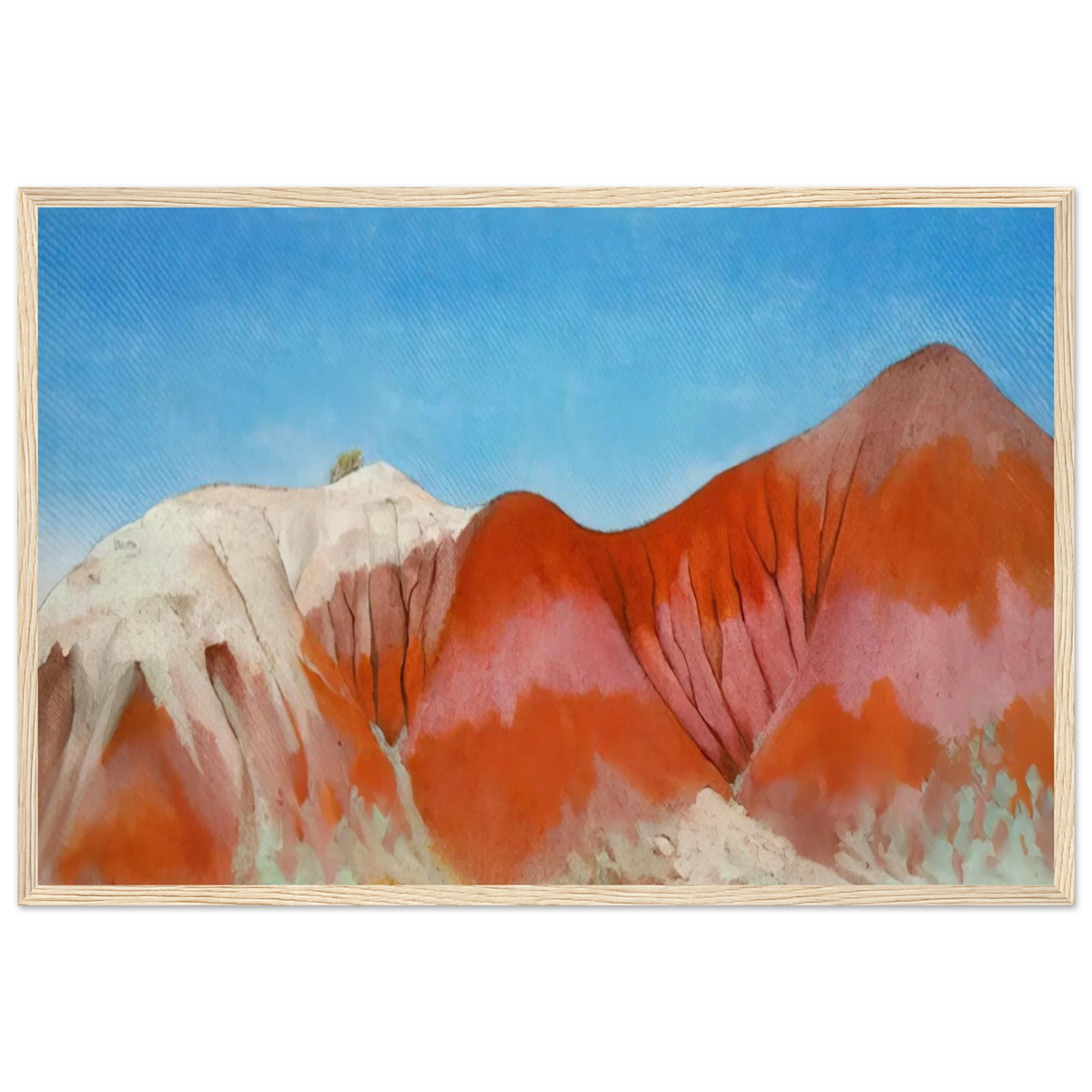 Series near abiquiu, New Mexico - Hills to the left Framed Poster | Georgia O'Keeffe Framed Prints Wall Art | Georgia O Keeffe Prints