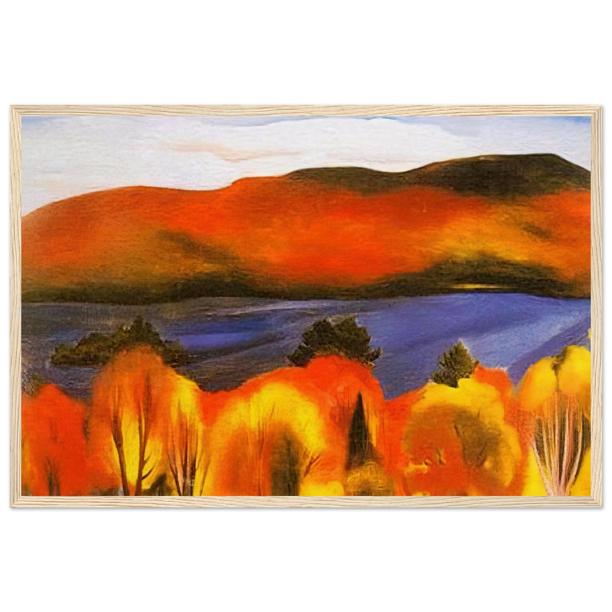 Lake George, Autumn Framed Poster | Georgia O'Keeffe Framed Prints Wall Art | Georgia O Keeffe Prints
