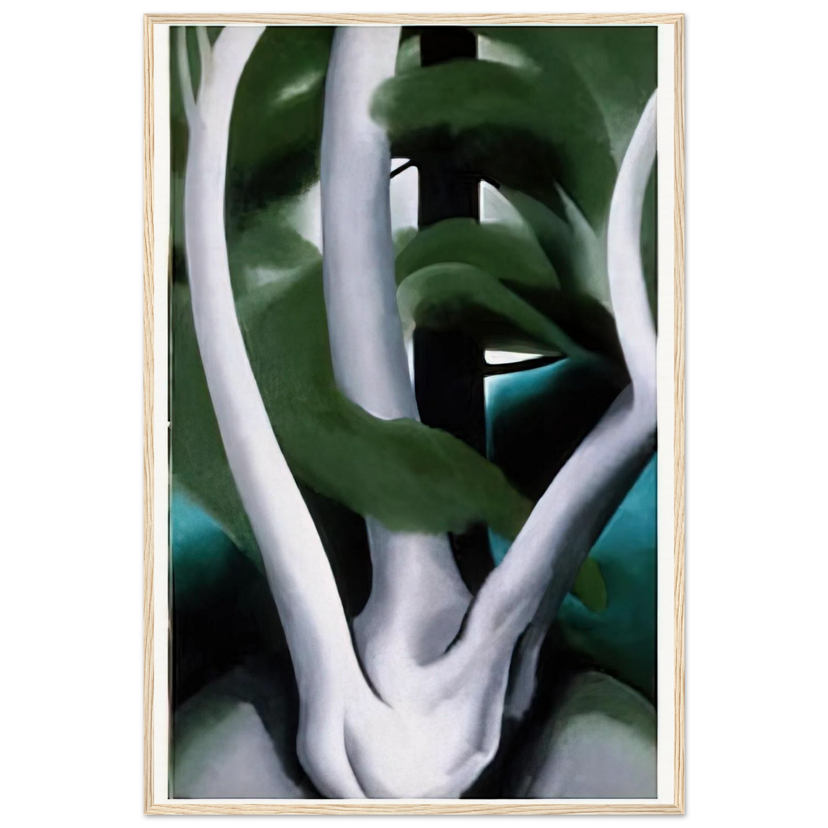 Birch and Pine Tree No. 1 Framed Poster | Georgia O'Keeffe Framed Prints Wall Art | Georgia O Keeffe Prints