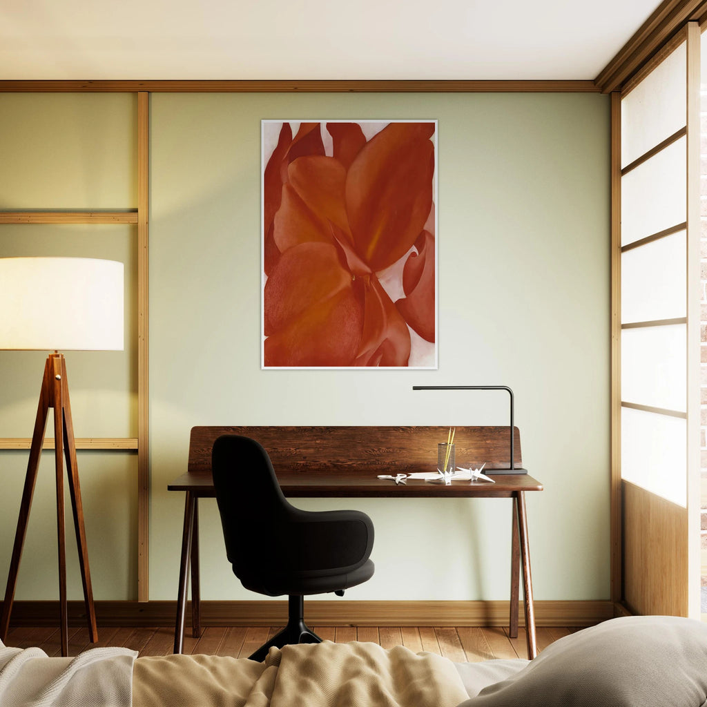 Red Cannas Framed Poster | Georgia O'Keeffe Framed Prints Wall Art | Georgia O Keeffe Prints