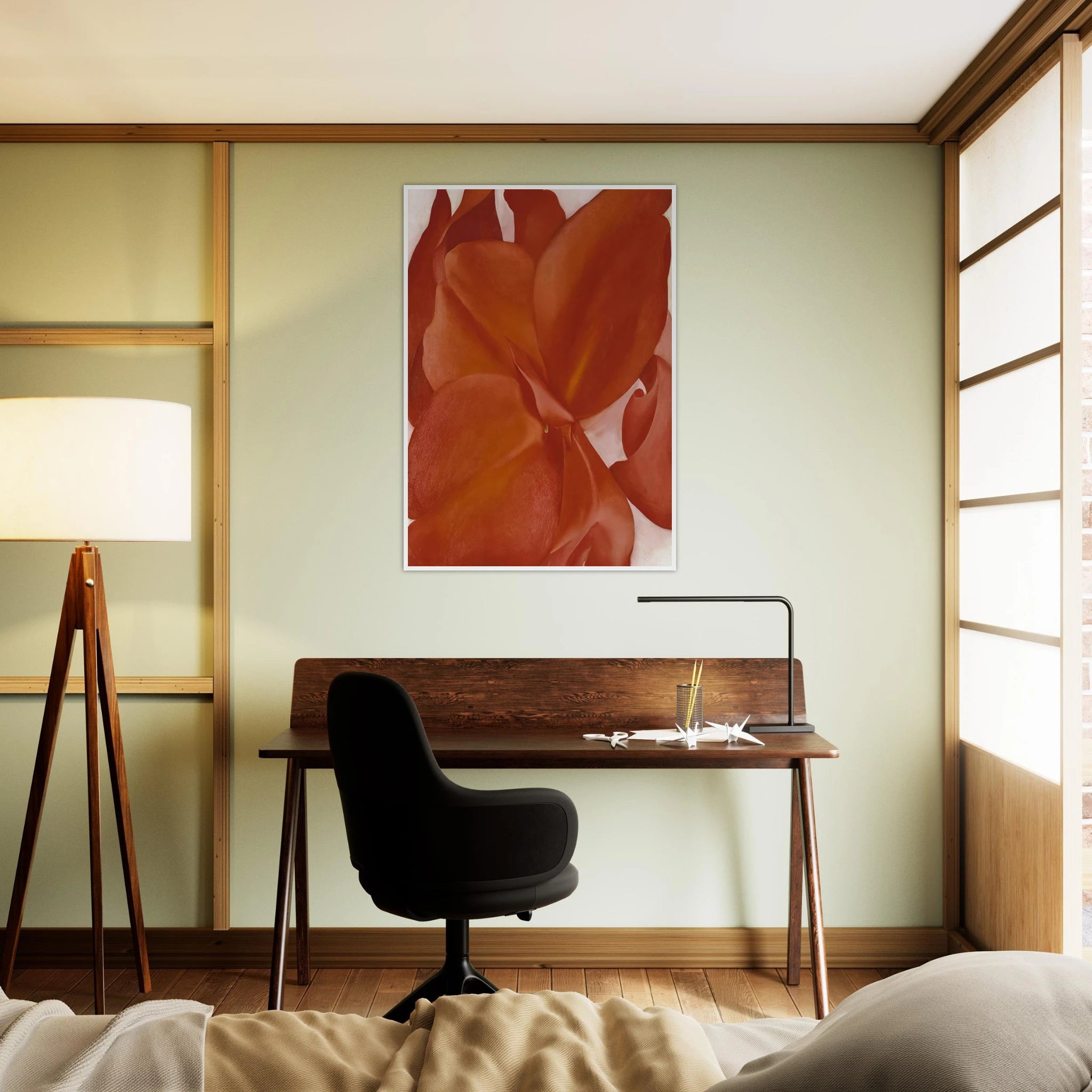 Red Cannas Framed Poster | Georgia O'Keeffe Framed Prints Wall Art | Georgia O Keeffe Prints