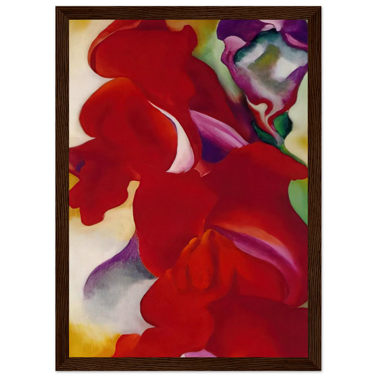 Red Snapdragons Framed Poster | Georgia O'Keeffe Framed Prints Wall Art | Georgia O Keeffe Prints