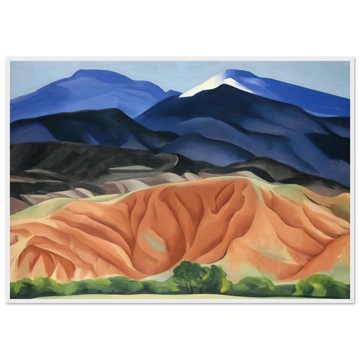 Black Mesa Landscape, New Mexico - Out Back of Mary`s II Framed Poster | Georgia O'Keeffe Framed Prints Wall Art | Georgia O Keeffe Prints